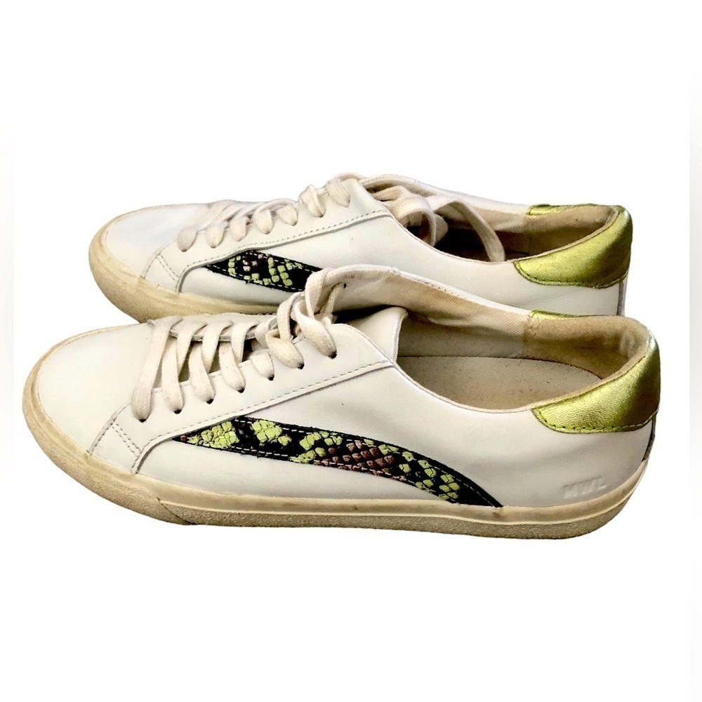 Madewell low top sidewalk snake skin embossed leather sneakers size 7.5 AH767